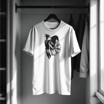 Huginn and Muninn Vegvisir  White T- shirts / Tops  Warrior Norse  Alternative