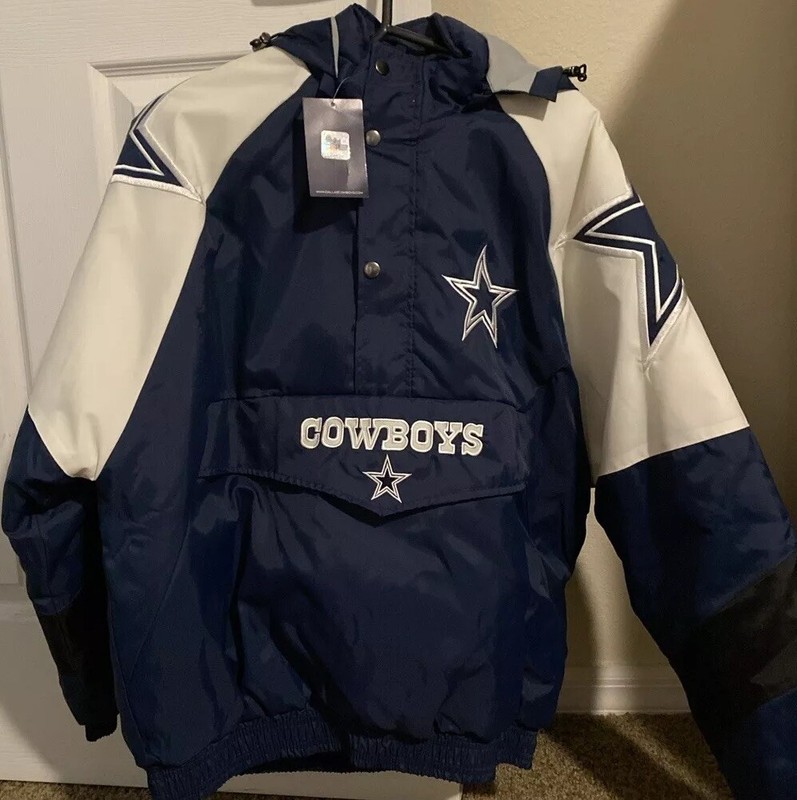 Men’s NFL Team Apparel Dallas Cowboy’s Jacket With Hood Blue Size Medium 🔥