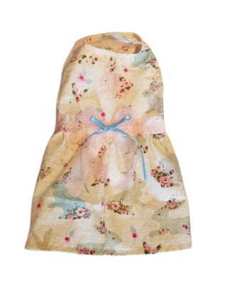 Bunnies with Roses on Words Easter Dress Dog Puppy Teacup Pet Clothes XXXS & XS