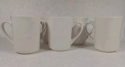 World End 1 Restaurant Ware Coffee Mugs 6 White Dinner Mugs 8oz  High Quality 