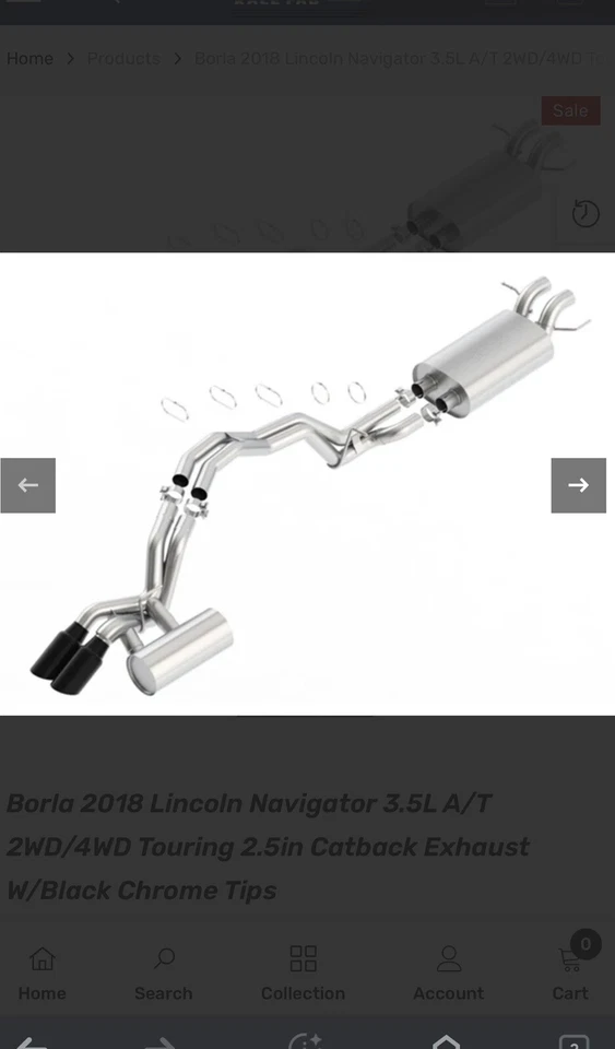 2018-2023 Lincoln Navigator 3.5L  Turbo Standard Body Borla Exhaust - Image 3 of 4