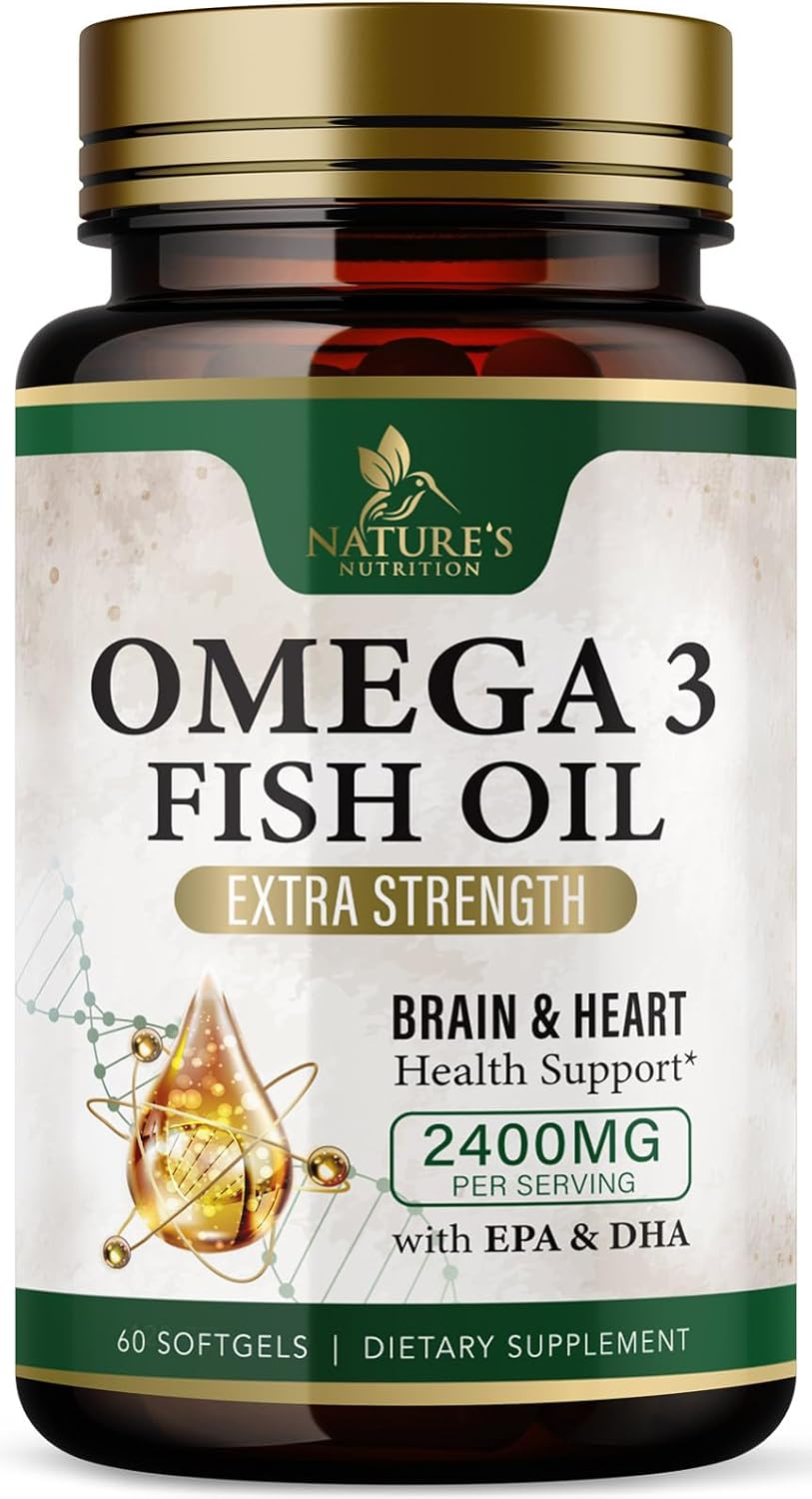 Omega 3 Fish Oil Supplement - 2400Mg Heart Healthy Omega-3 Supplement with High