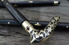 Antique Brass Victorian Head Handle Wooden Vintage Style Walking Stick Cane gift