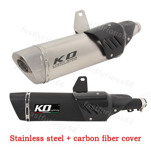 Exhaust Tail Pipe Silencer Muffler Steel+Carbon Slip For KOVE ZF525X ZF500GY-A - Foto 1 di 14