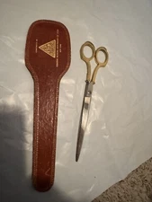 Leather Case With 8.5" Long Scissors Vintage General Motors Motorama 1954