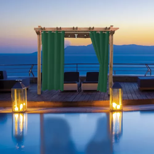 1/2 Stück Wasserdicht Outdoor Terrasse Vorhänge 52" Breit Sichtschutz Verdunkelung Pergola Schatten - Bild 120 von 124