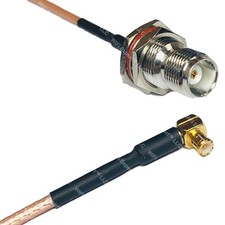 RG316 TNC FEMALE BULKHEAD to MCX MALE ANGLE Coax RF Cable USA-Ship