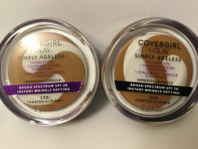 2 X Covergirl Simply Ageless Foundation improved Formula 270-Toasted Almond, 12g