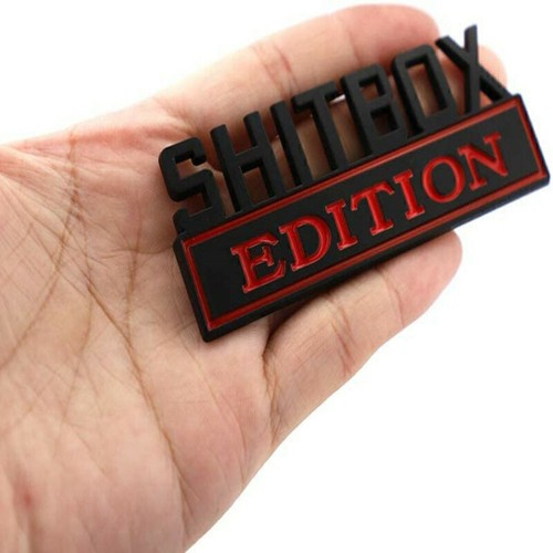2x SHITBOX EDITION Chrome Metal Emblem Decal Badge Stickers for GM Truck 3D - Picture 3 of 6