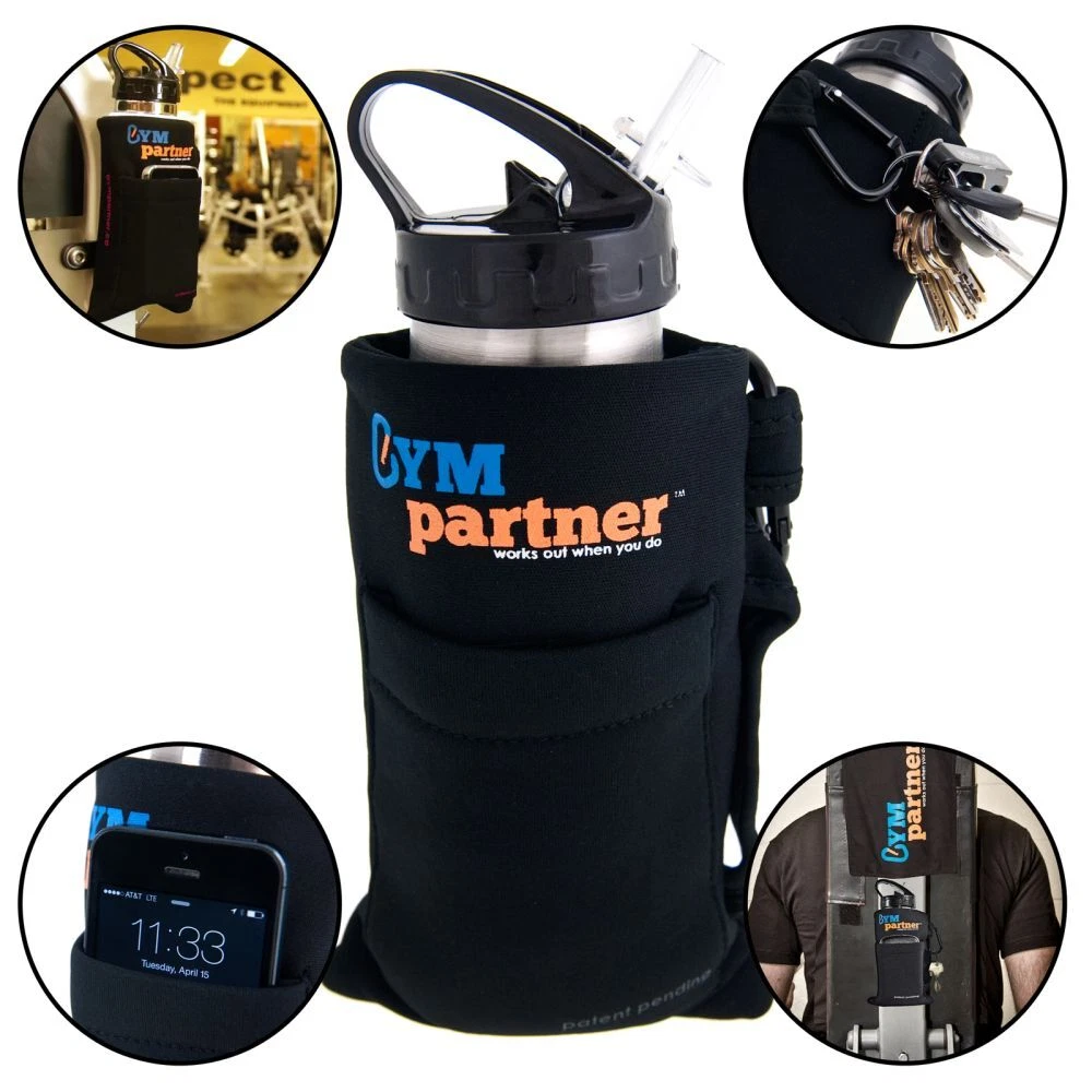 Gym Partner Magnetic Water Bottle & Accessory Case Hand Strap Hydration Run  Hike