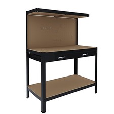 Banco Tavolo Da Lavoro Con Cassetto in Acciaio Metallo e MDF Portata 370 kg