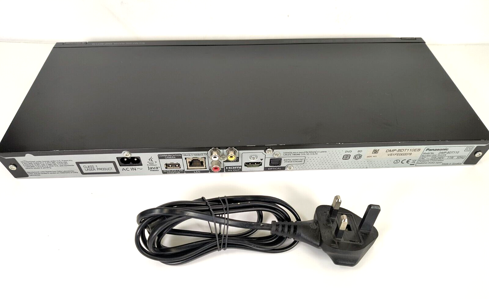 PANASONIC BluRay & DVD Disc Player 3D Full HD DMPBDT110 eBay