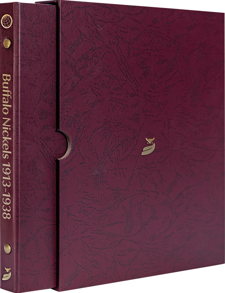 Buffalo Nickels: conjunto de fecha y marca de ceca de 1913-38 - álbum Whitman Prestige™ (borgoña) Foto 3 de 4