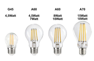 E27 LED Retro Filament Vintage Modern A60 Lampe Leuchtmittel Industrie Glühbirne
