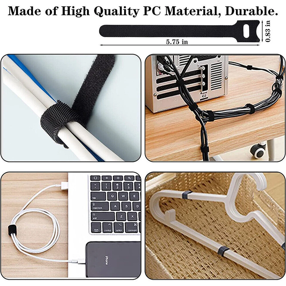 Kit de gestión de 2 cables organizador de cables/alambres soporte clips adhesivo EE. UU. Foto 3 de 4