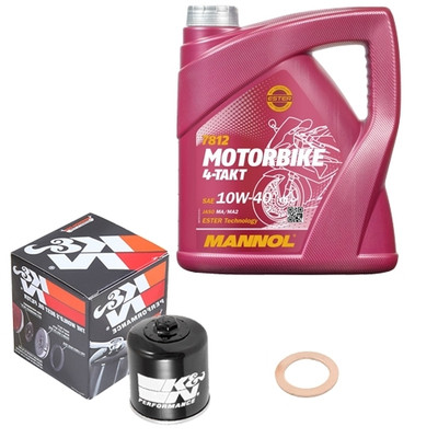 K&N Ölfilter Set MN 10W40 4L für Honda ST 1300 A Pan European ABS CBS SC51A 2007
