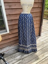 Antique 1900 s Victorian Navy, Cream Skirt