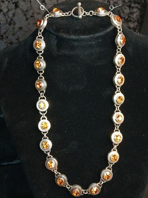 Designer ''Versani'' Sterling Silver 80gram Citrine Necklace & Earrings STUNNING