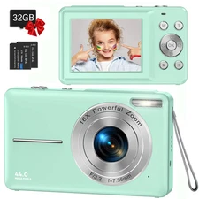ACTITOP Kids Digital Camera with 32GB Card FHD 1080P 44MP Vlogging Camera with