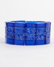 Bracelet Cerisier Verre Bleu Cobalt Rene Lalique R.Lalique Blue Glass