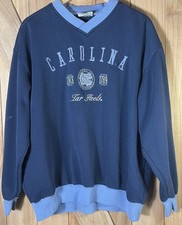 Vintage 90s Lee Sport UNC Tar Heels Sweatshirt Carolina V Neck Blue XL