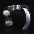 VTG Sterling Silver - MODERN Openwork Abstract Cuff Ring Size 8.5 - 11g