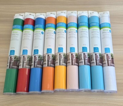 Cricut Premium Vinyl Bundle x 9 - Permanent glänzend Kleberollen, Brandneu 