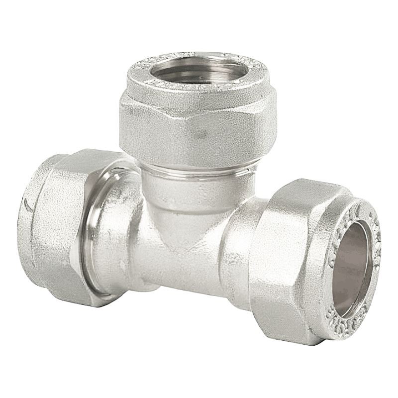 ODSUPPLIES - 22mm Compression Chrome Tee - Bag of 2 - Image 2