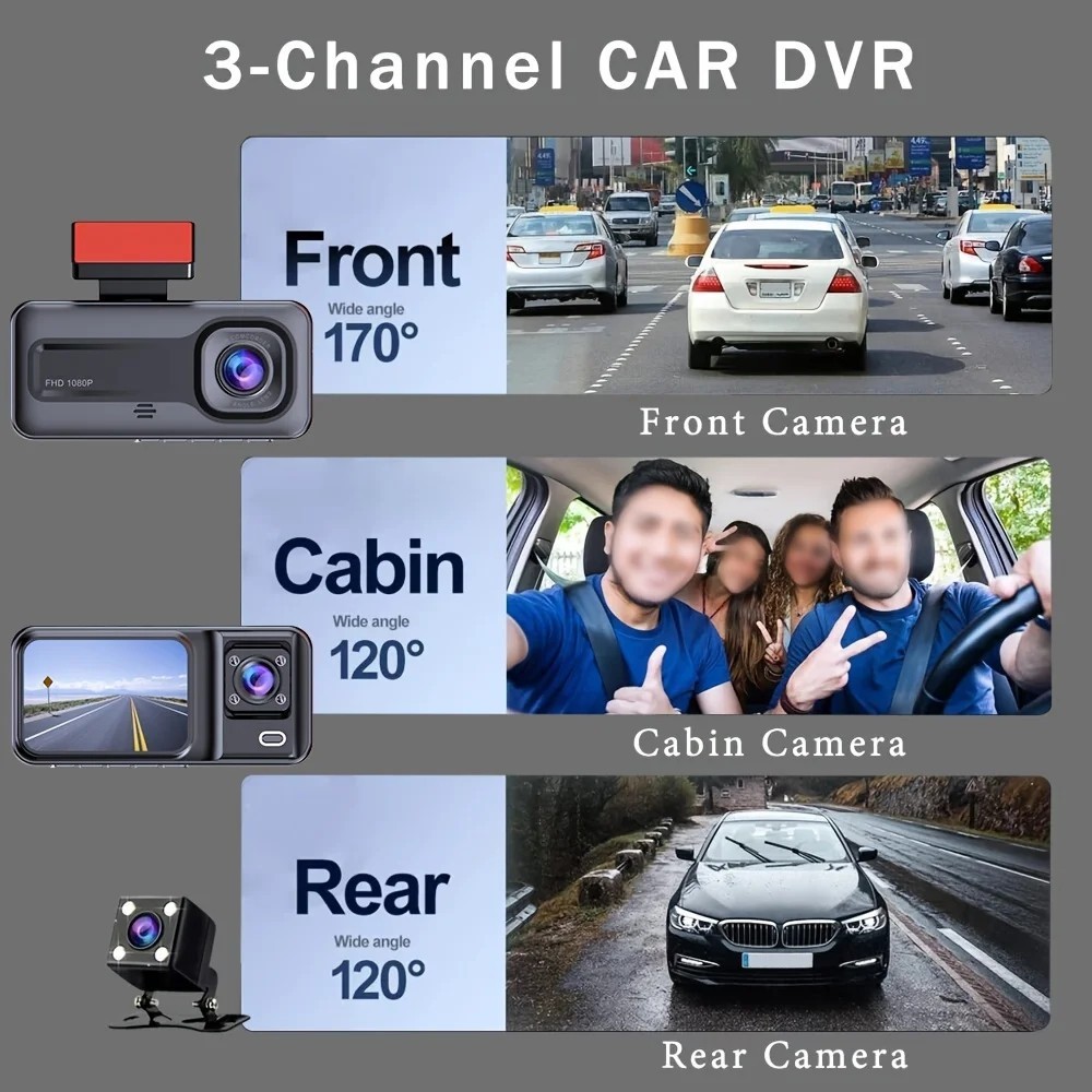 Dashcam WIFI Auto Telecamera per Auto Videocamera Anteriore e Posteriore Nuova - Miniatura 2