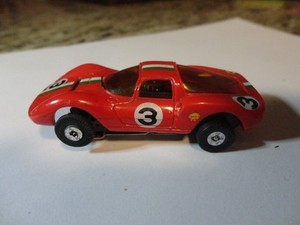 vintage aurora tjet ho slot car tuff ones red dino ferarri #3
