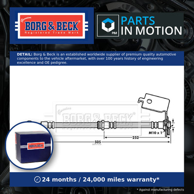 Brake Hose fits HYUNDAI SANTA FE Mk1 2.0 Rear Left 01 to 06 With ABS G4JP B&B