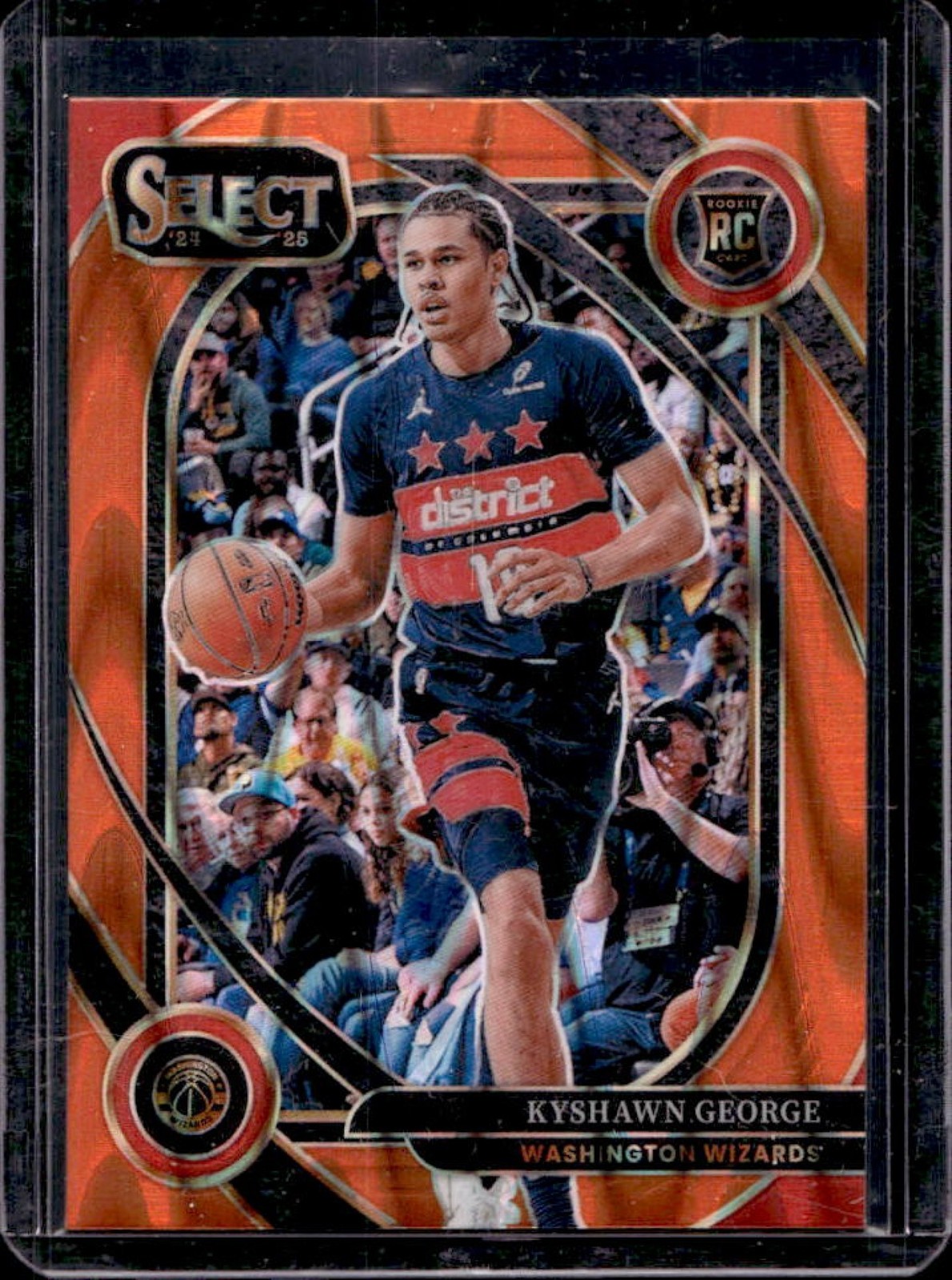 2024-25 Select Kyshawn George Courtside RC Orange Tectonic Prizm #285 Wizards