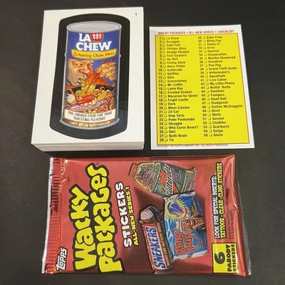 2001 TOPPS WACKY PACKAGES ANS1 ALL NEW SERIES 1 55 CARD BASE SET WITH WRAPPER - Image 1 of 2