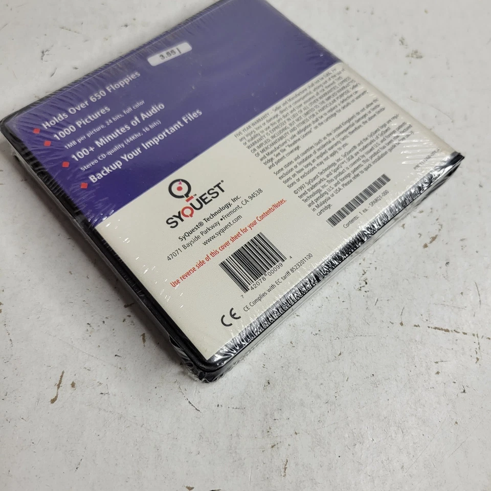 SyQuest SparQ 1.0 Removable Cartridge Drive 1.0GB External Starter Sealed - Image 3 of 4