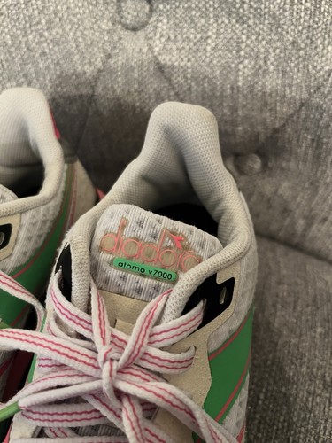 Scarpe da ginnastica Diadora Atomo V7000 bianco verde rosa sneaker misura 7,5 - Foto 10 di 16