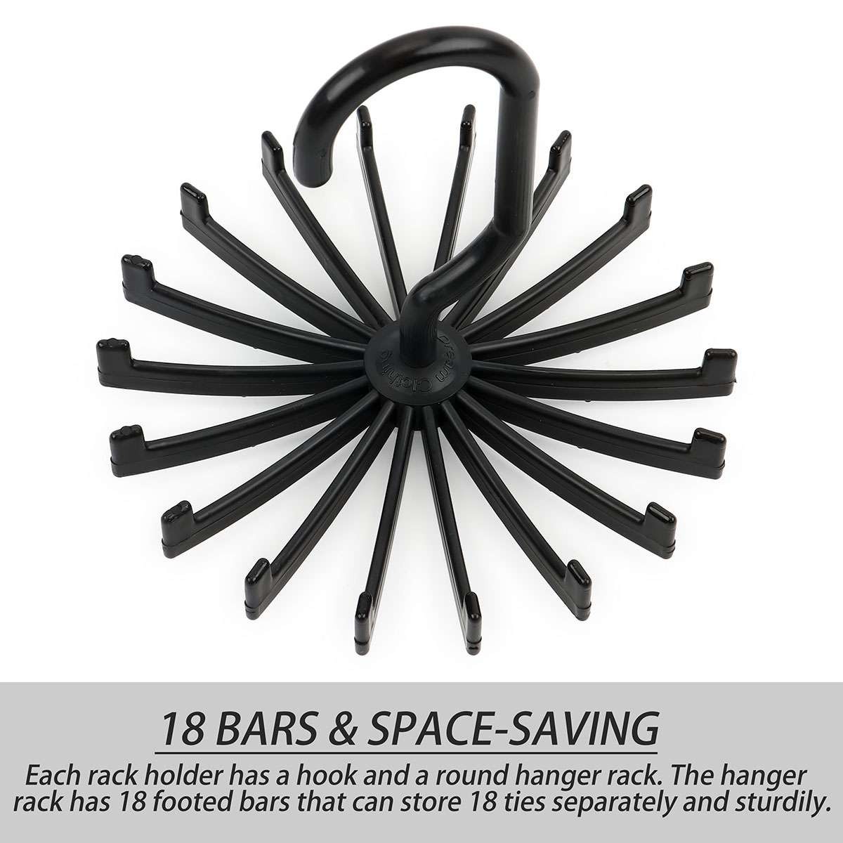 360° Rotatable Neck Tie Rack Hanger Organizer Scarf Belt Hook Storage Holder