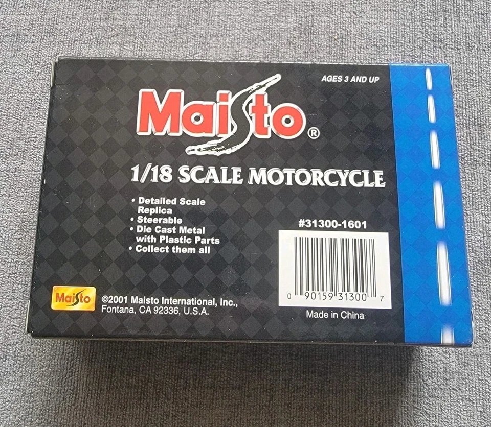 Maisto 1:18 Munch Mammut 2001 Motorcycle Die-Cast NIB Gray New in Box - Image 3 of 4