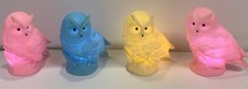 owl lights- colors pink 2 , blue, off white