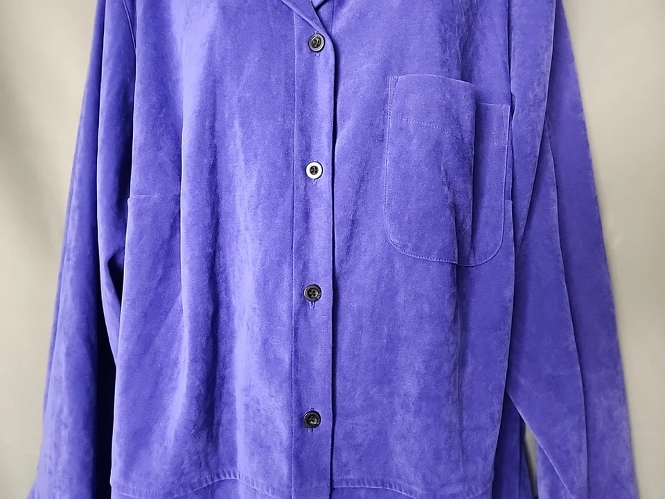 PLUS 2 CRAZY HORSE Liz Claiborne Camisa Púrpura/Chaqueta Gamuza Sensación Nueva Sin Etiquetas Prioridad Foto 3 de 4