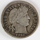 VF 1916 Barber Dime