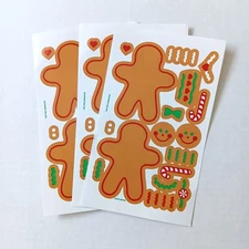 Lot of 3 Current Make Your Own Gingerbread Man Sticker Sheets