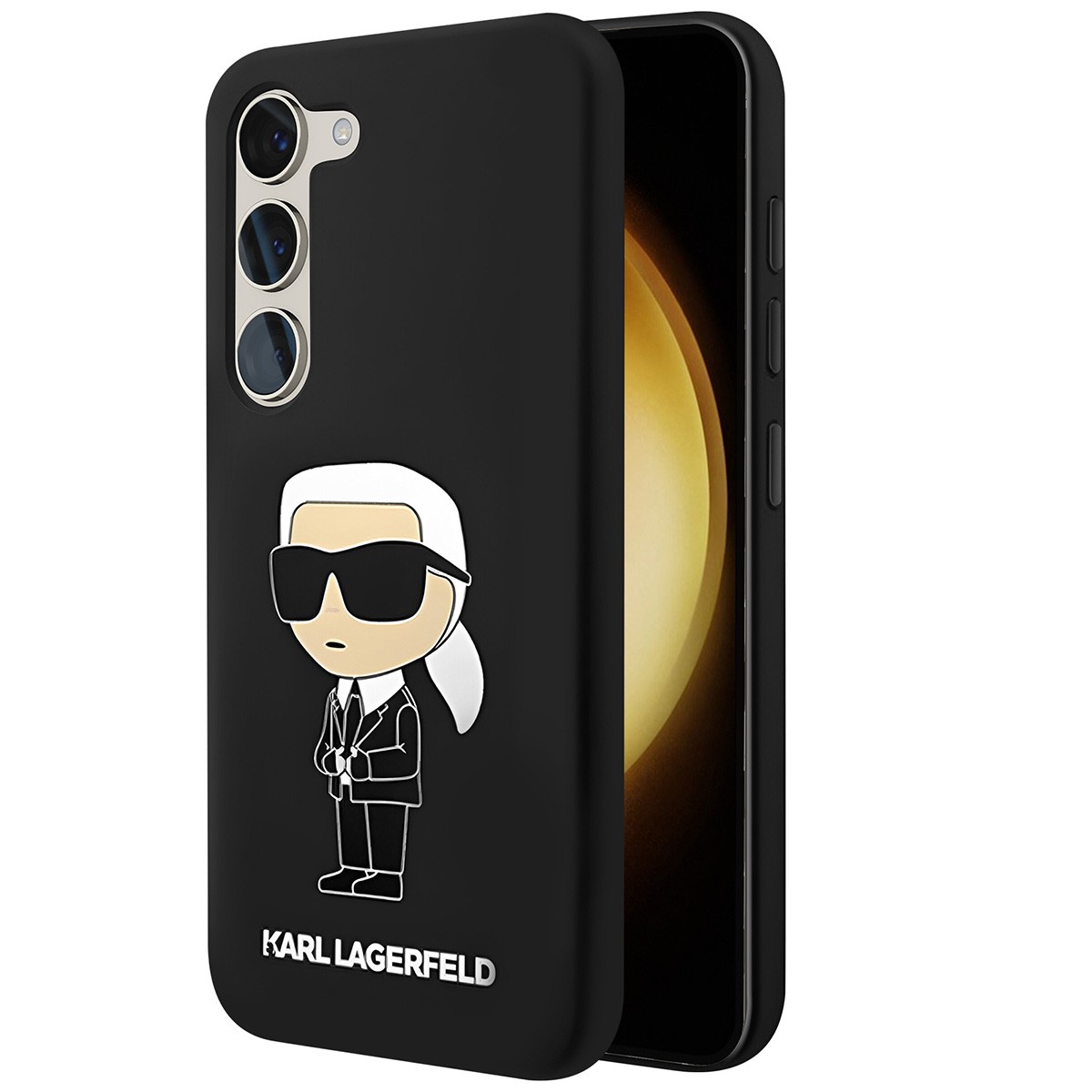 Housse de protection Karl Lagerfeld Ikonik pour Samsung Galaxy S23 Plus en cuir noir élégant