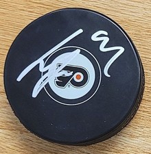 Autographed CARL GRUNSDSTROM Philadelphia Flyers Hockey Puck - w / COA