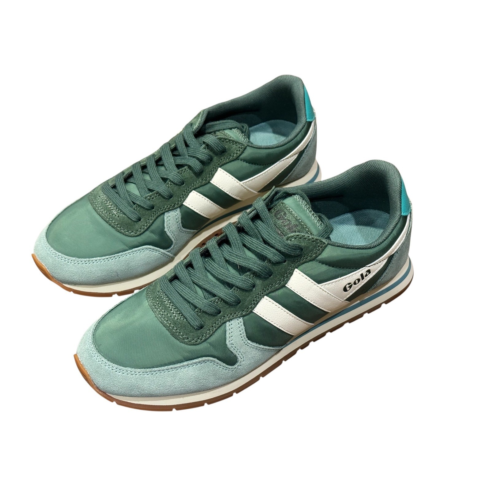 Gola Womens Daytona Chute Trainer Evergreen Green Mist Off White CLB337 Size 9.5