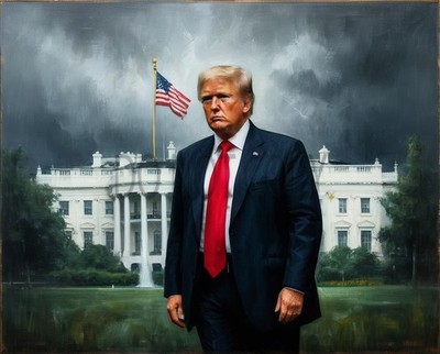 President Donald Trump MAGA Patriot Oil Paint Style AI Generated 8X10 Print