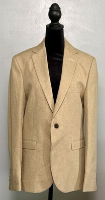 Daniel Gallotti Beige Viscose Polyester Single-Breasted Blazer Men's Size 48