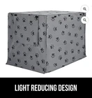 Gorilla Grip Dog Crate Cover 36” L Gray Paw Print Light Reducing 2 Mesh