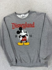 Disneyland Mickey Mouse Screened Crew Sweatshirt Men's XL Gray
