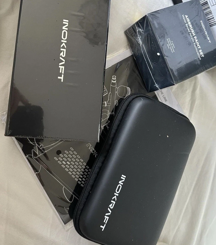 NEW InoKraft Airbrush Air Compressor 1/6 HP Quiet with Accessories And 30 Paints - Image 4 of 4