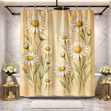 Blue and Flowers Design Spring Floral Shower Curtain 72x72